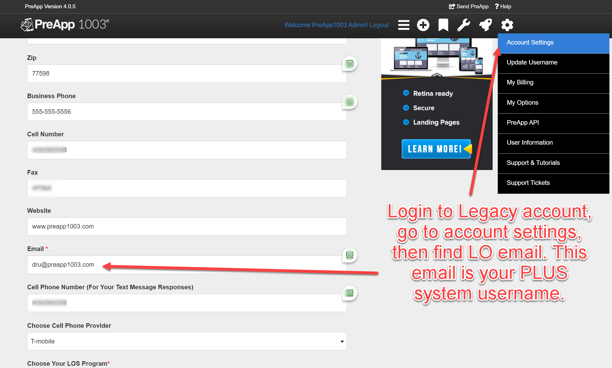 Create Password PreApp 1003
